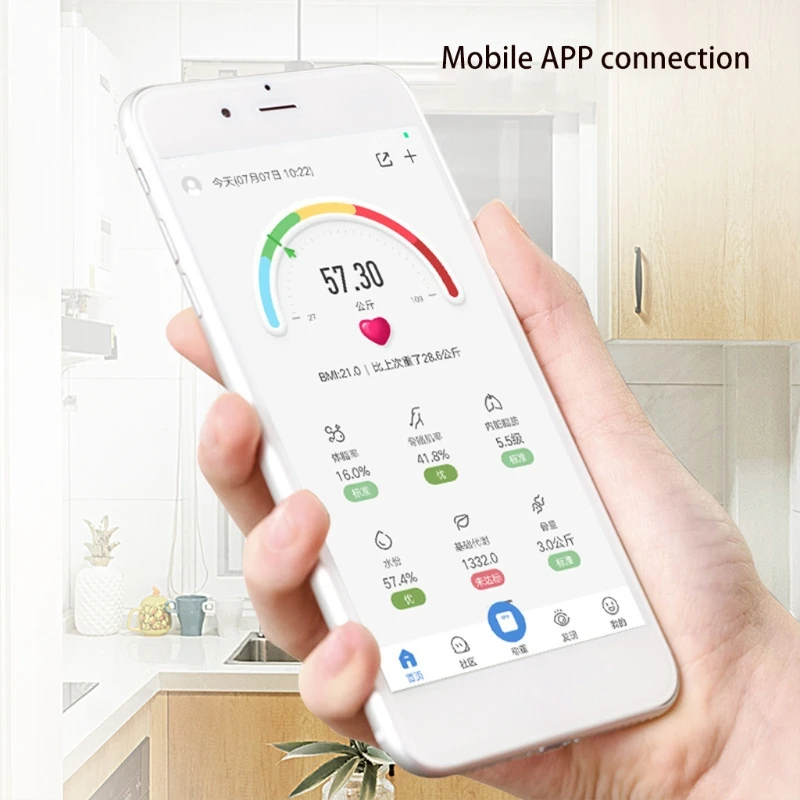 

Body Fat Scale Weight Scales Bluetooth Electronic Weighing Body Digital Weight Floor Scales Toughened Glass LCD 3 Colors