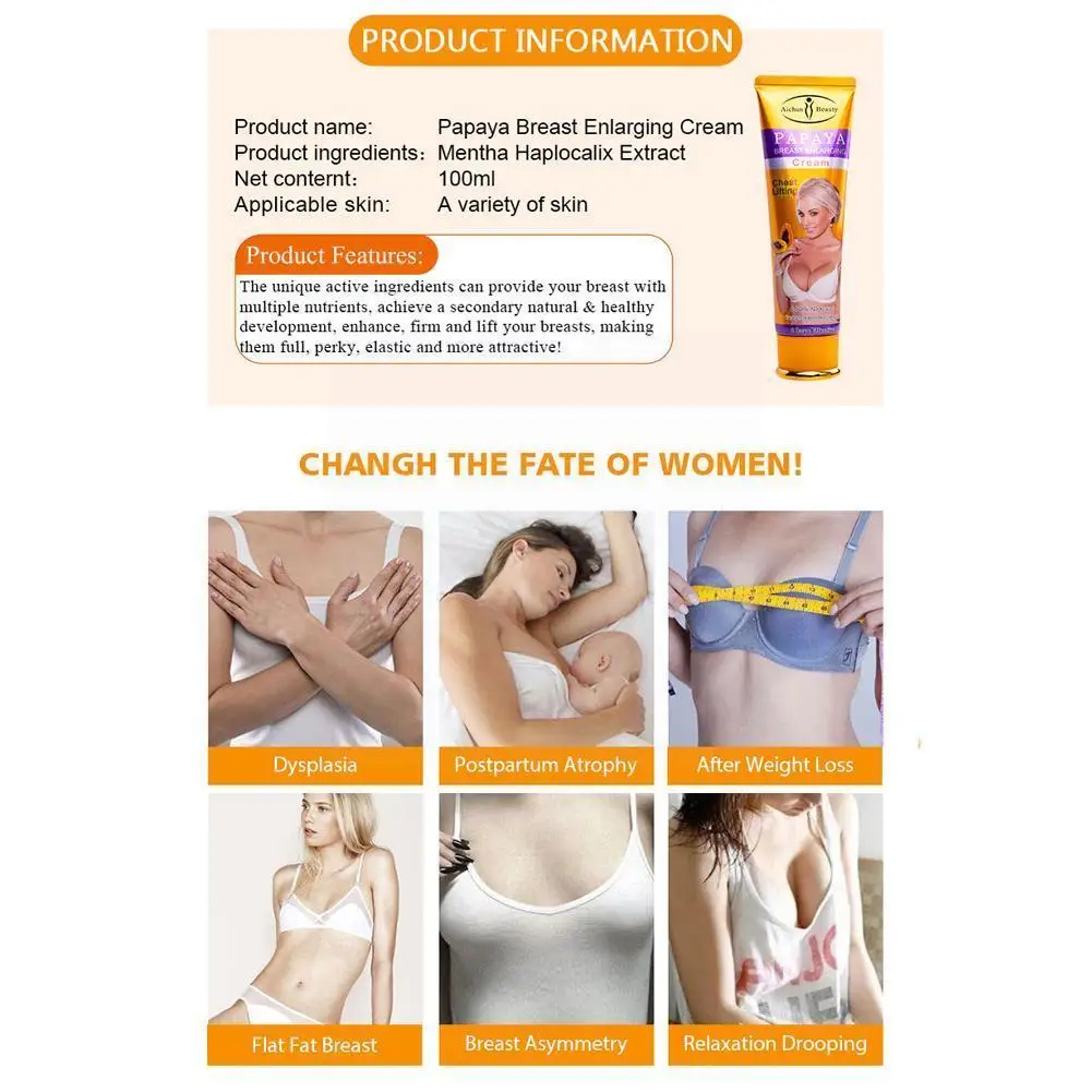 

100g Breast Enlargement Cream Firming Lifting Body Cream Body Sexy Breast Elastic Cream Care Plump Enlargement K5y5