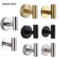 304 stainless steel wall hooks gold black adhesive brushed bathroom towel robe holder creative kitchen bathroom accessories