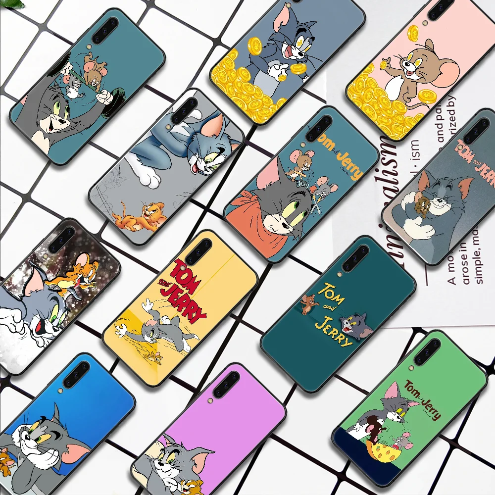 

Cartoon Cat tom Mouse Jerry Phone Case For Samsung Galaxy A 3 5 7 8 10 20 20E 21S 30 30S 40 50 51 70 71 black Waterproof