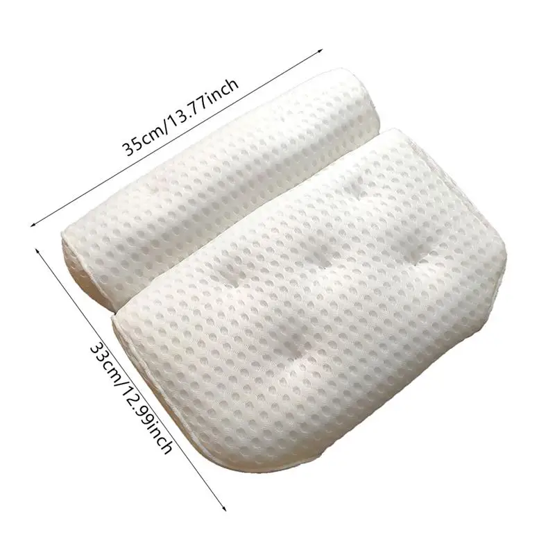 

SPA Bath Pillow with Suction Cups 4D Thickened Neck Back Support Headrest Pillow for Home Hot Tub Bathroom Cushion Accessories