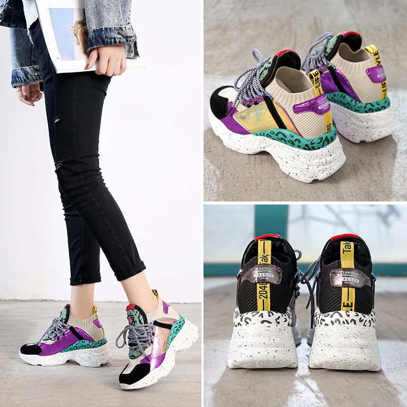 Женские кроссовки на танкетке 2020 см белые мягкие дышащие толстой подошве