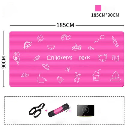 Pink 185*90 см* 10 мм Детские NBR коврики для йоги нескользящие фитнес-коврики детские танцевальные упражнения колодки для детей экологические полезные подкладки - Цвет: Pink