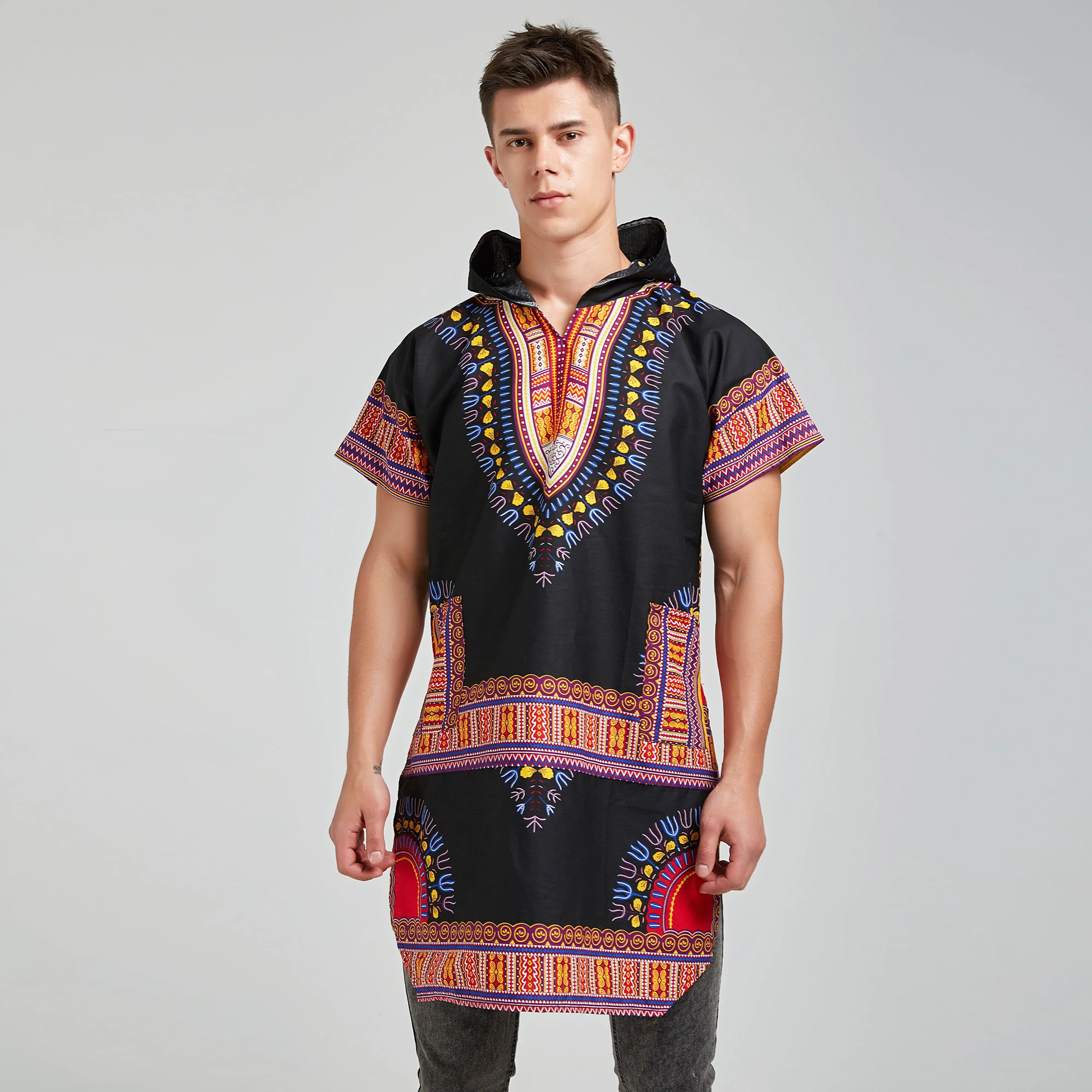 Дашики одежда унисекс печать Свободная рубашка толстовки традиционные