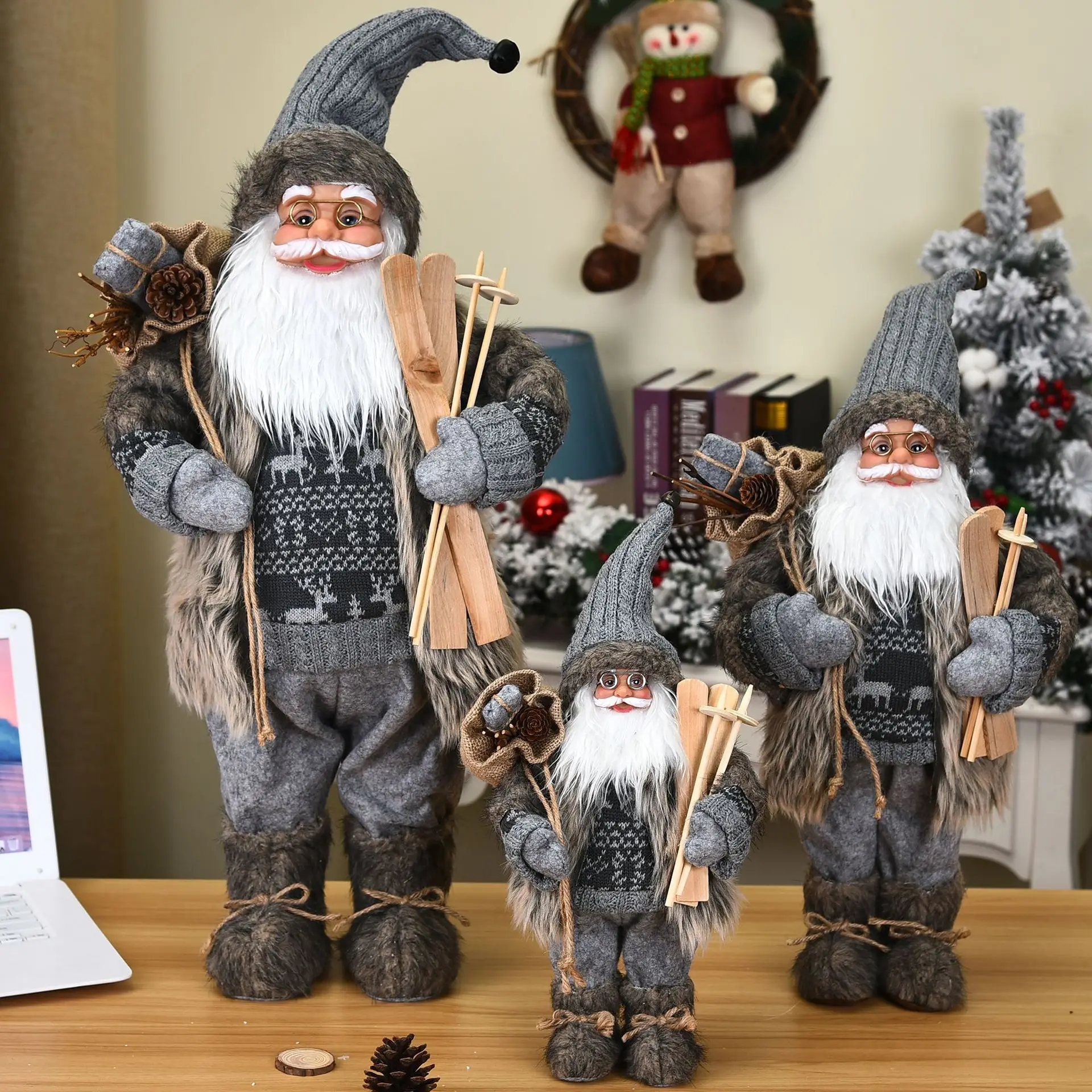 

Merry Christmas Decorations for Home New Year Christmas Children's Gifts Santa Claus Doll Shopping Mall Window Decorations Natal