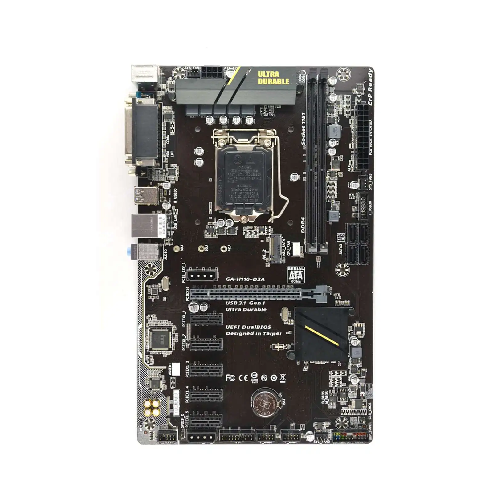 

2,8 ГГц DDR4 SDRAM Gigabyte GA-H110-D3A ATX LGA 1151 Intel Mining материнская плата с IO Shield 3x PCI Express 3,0 x16