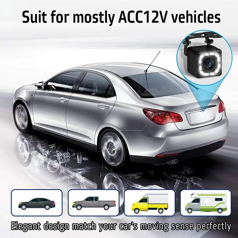 Car Rear View Camera Universal 12 LED Night Vision Backup Parking Reverse Waterproof 140 Wide Angle HD Color Image | Автомобили и