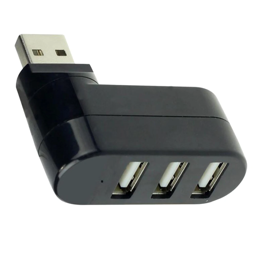 

Новинка USB сплиттер 3-портовый высокоскоростной концентратор 180 градусов вращающийся дизайн черный