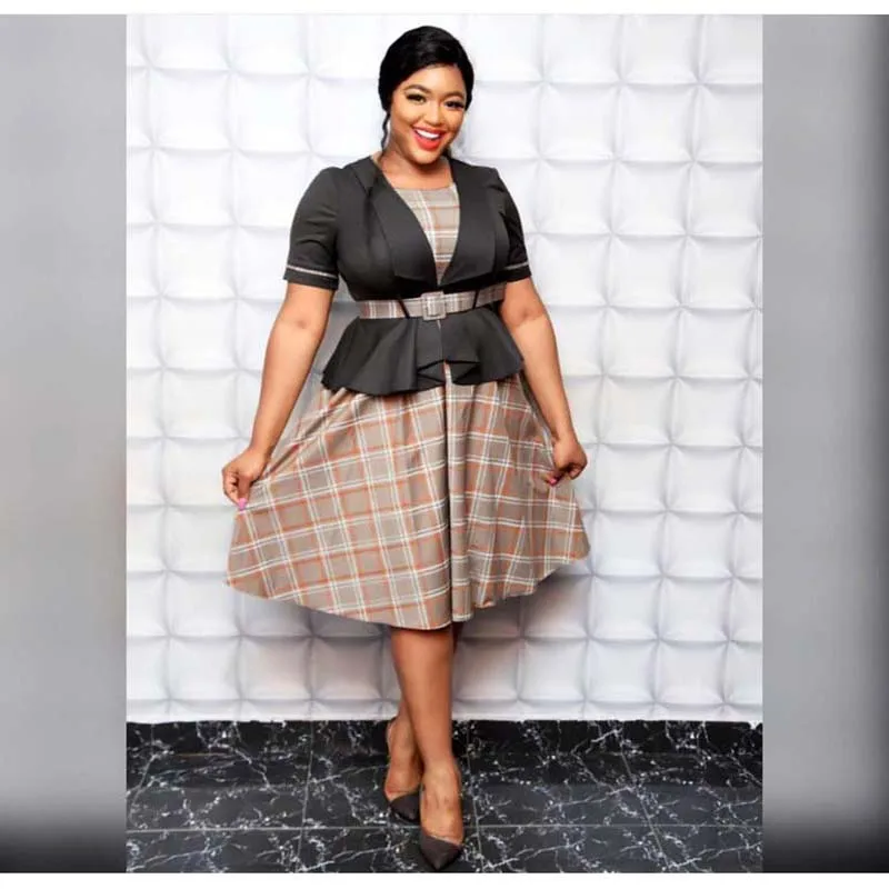 Комплект из двух предметов размера плюс платье в африканском стиле женский