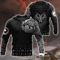 viking wolf tattoo 3d all over printed autumn men hoodies unisex casual pullover zip hoodie streetwear sudadera hombre dw0498