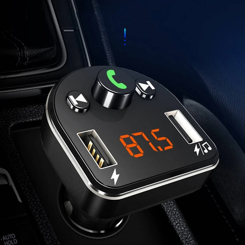 Автомобильное зарядное устройство с двумя USB портами 4 8 А Bluetooth MP3 плеер