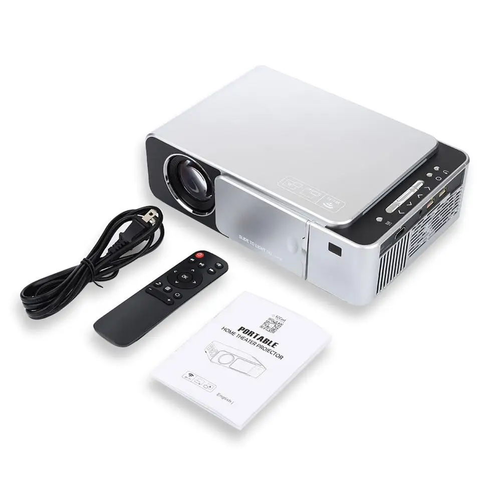 T6 светодиодный проектор 4K Full HD HDMI USB SD Мини ЖК домашний кинотеатр медиаплеер
