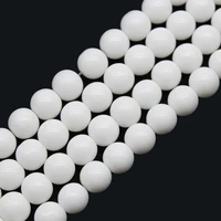 natural stone white porcelain glass stone beads loose round beads for jewelry making diy bracelet accessories 15 4681012mm