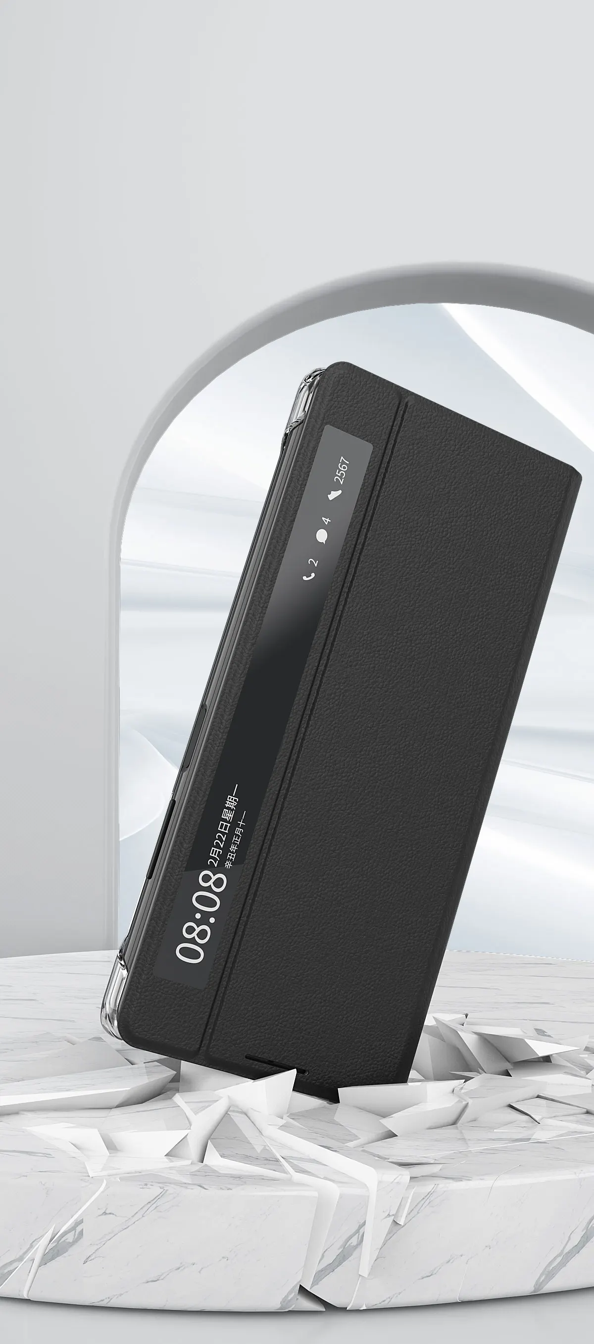 

Luxury Fold Flip PU Leather Case Stand Cover for Huawei Mate X2 Phone Cases Protection Shell Shockproof Case skin New