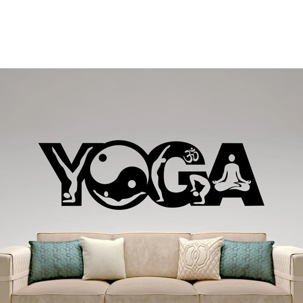

Yoga posture Wall Decals Yoga Sport Wall Decor Wallpaper Waterproof and removable Vinyl Modern Yoga Gym Wall Sticker G259