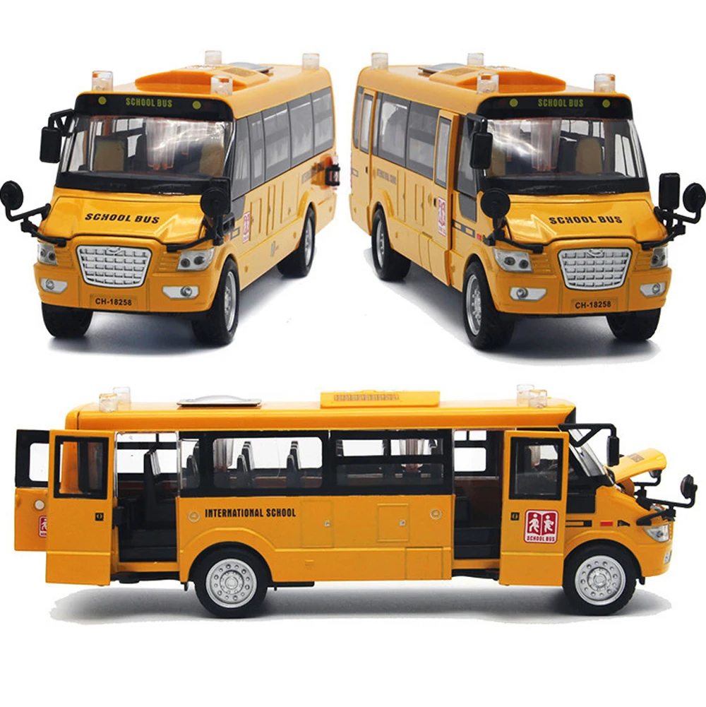 Большие размеры сплав инерционная имитация школьный автобус игрушки школьная