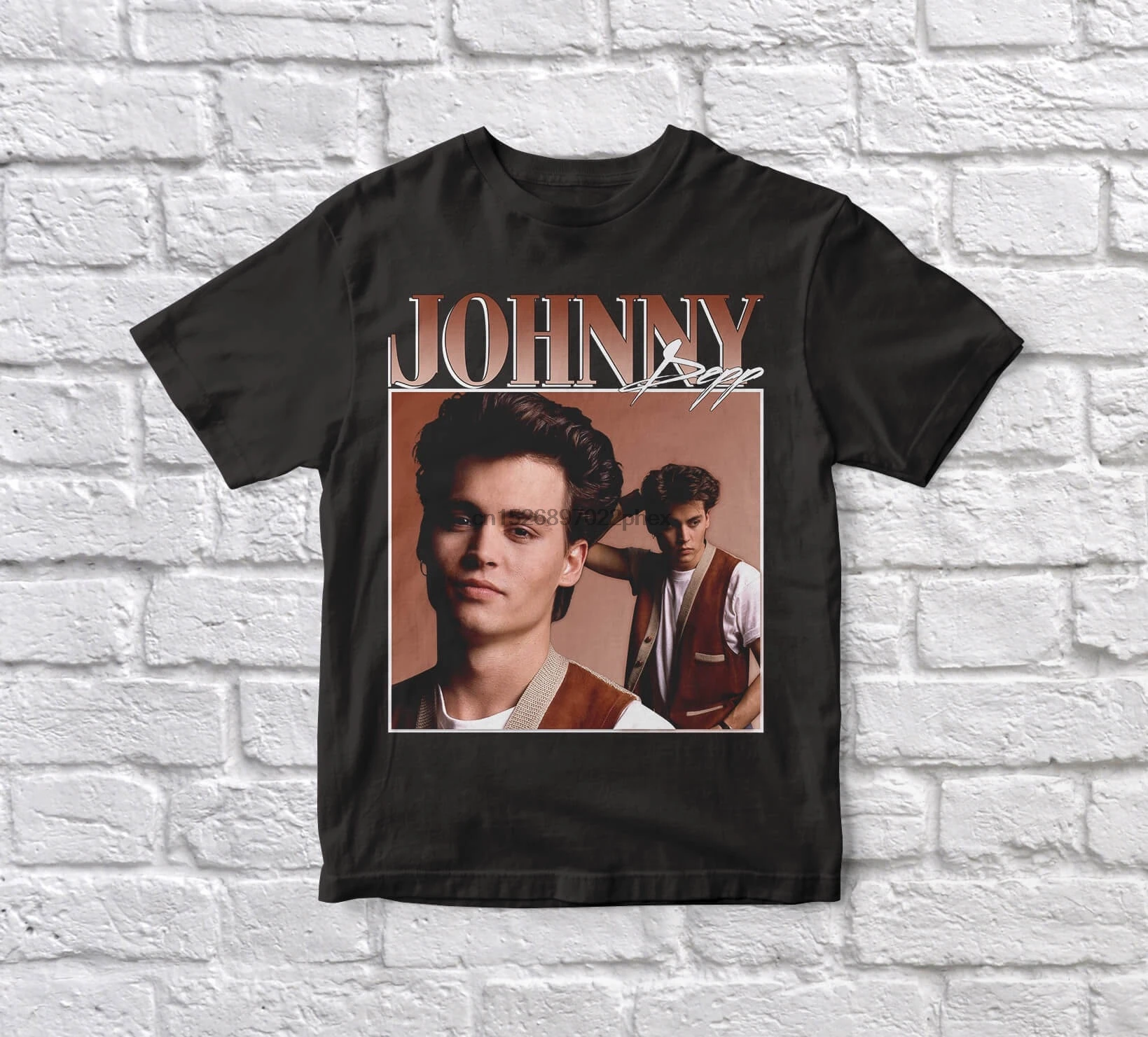 Мужская винтажная черная футболка в стиле унисекс от Johnny Depp 90S Мужские футболки  | Мужские футболки -4000176995591