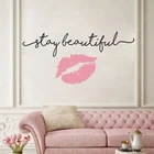 Виниловая настенная наклейка для макияжа, декоративный виниловый стикер для стен в стиле художественного макияжа, помады, салона красоты, LL2273
