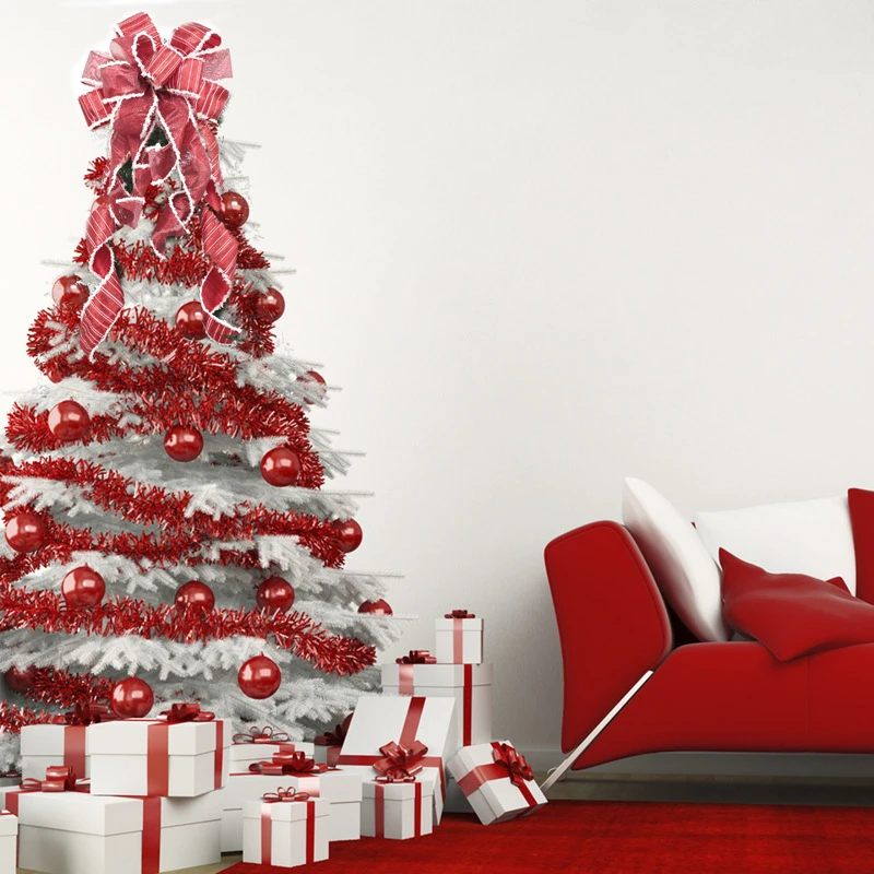 Decoraciones para &aacute;rbol de Navidad, lazos de cinta de lentejuelas de celos&iacute;a grande, adornos superiores colgantes de Navidad, fiesta de a&ntilde;o nuevo, decoraci&oacute;n de regalo de boda-4