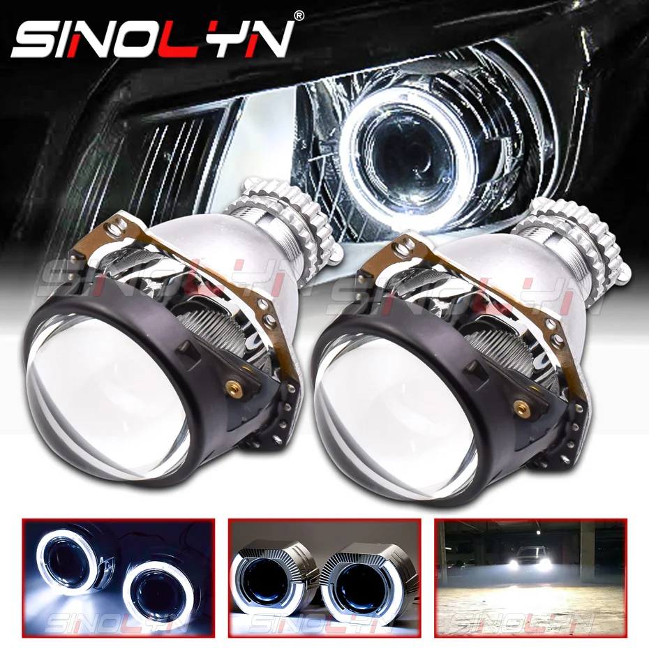 

Биксеноновые линзы для фар Sinolyn Angel Eyes H4 Hella 3R G5 D2S D2H