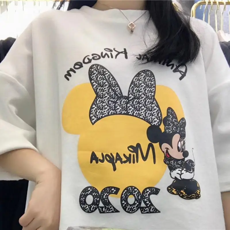 Белая футболка Женская Лето Весна мультфильм футболки веган Хлопок Kawaii