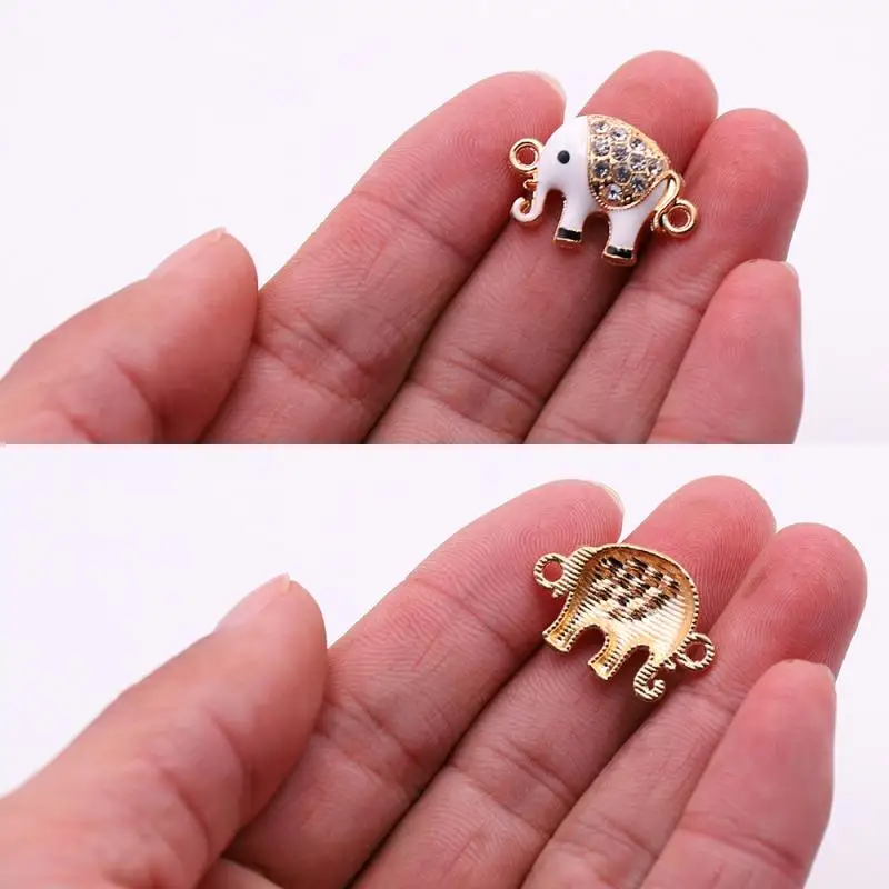 10 шт. упак. металлические подвески с цветными стразами эмалированные коннекторы