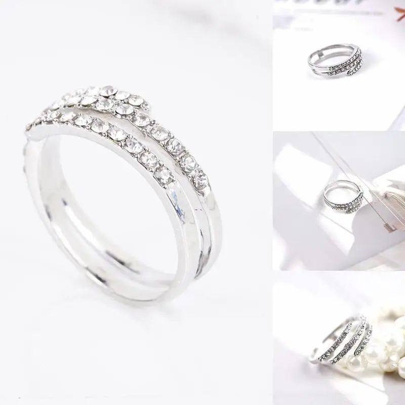 Женские Кольца Новые Модные Простые стразы кольцо высокого качества из сплава