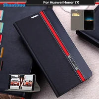 book case for huawei honor 7x flip case pu leather phone case for huawei honor 7x business case soft tpu silicone back cover