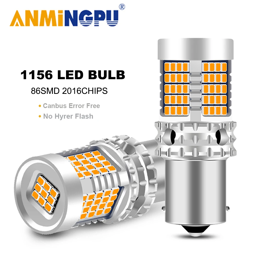 

ANMINGPU Signal Lamp No Hyper Flash 1156 Led Bulb BA15S P21W PY21W BAU15S 2016SMD P21/5W 1157 Led BAY15D Brake Turn Signal Light