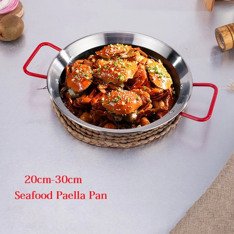 20 30 см утолщенной Нержавеющая сталь паэлья с антипригарным покрытием Пособия по
