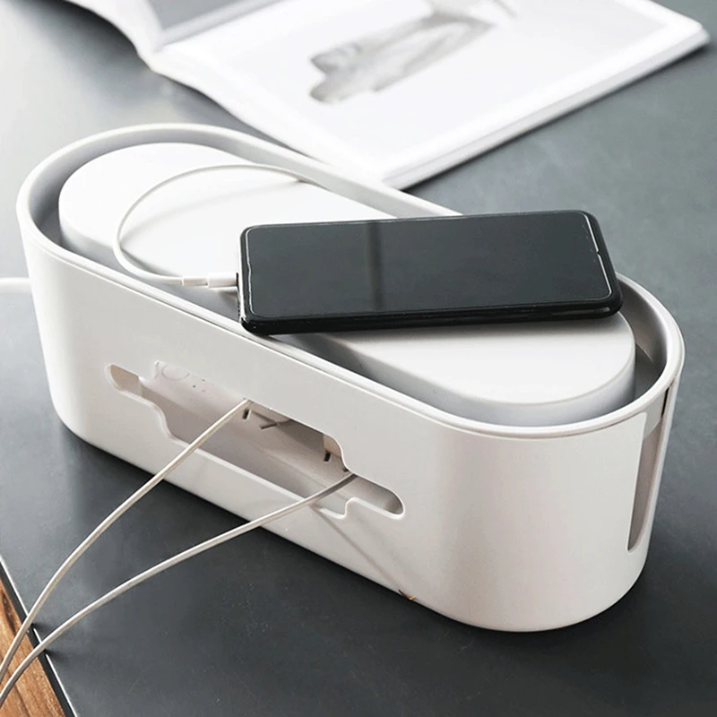 

Cable Storage Box Power Strip Wire Case Anti Dust Charger Socket Organizer Network Line Storage Bin Charger Wire Management