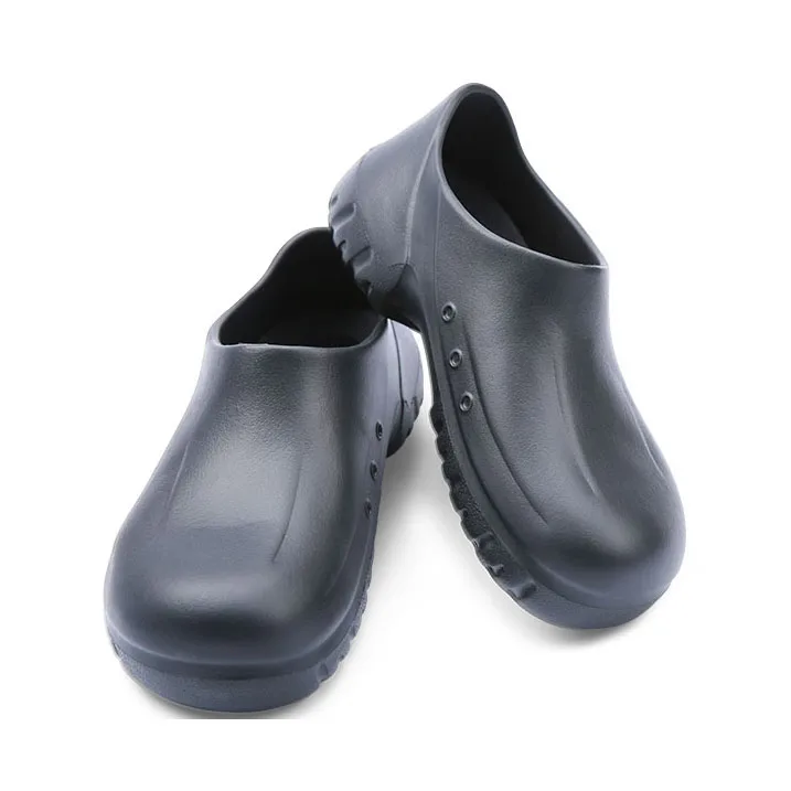 

Man Chef Shoes Kitchen Cook Shoes Black Clogs Working Hospital Shoes Super Anti-skidding Oil proof Waterproof Sandals Flat