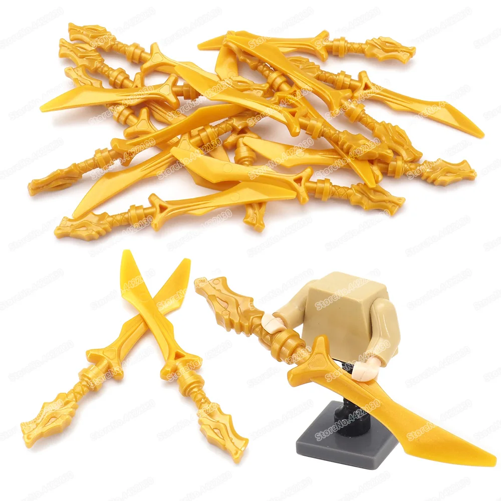 Фигурки оружия золотой шэньлун меч конструктор Moc Warrior Master Длинные фигурки модель