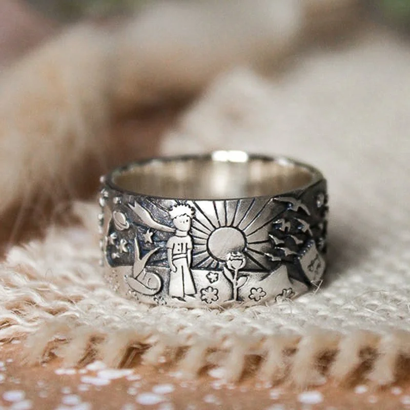 

New Products Trend Planet Ring Retro Morgan Fashion Personality Ring Banquet Party Gift Jewelry Wholesale Men's Rings Gothic