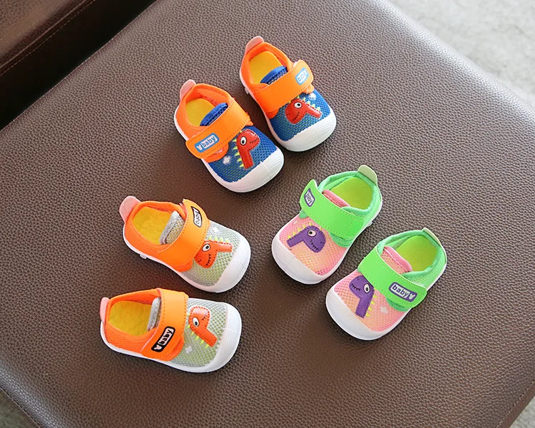 

Baby Girls Boys Dinosaur First Walker Kid Girl Infant Toddler Mesh Net Breathable Shoes 16-21 0-2years A-20 with vocie TX08