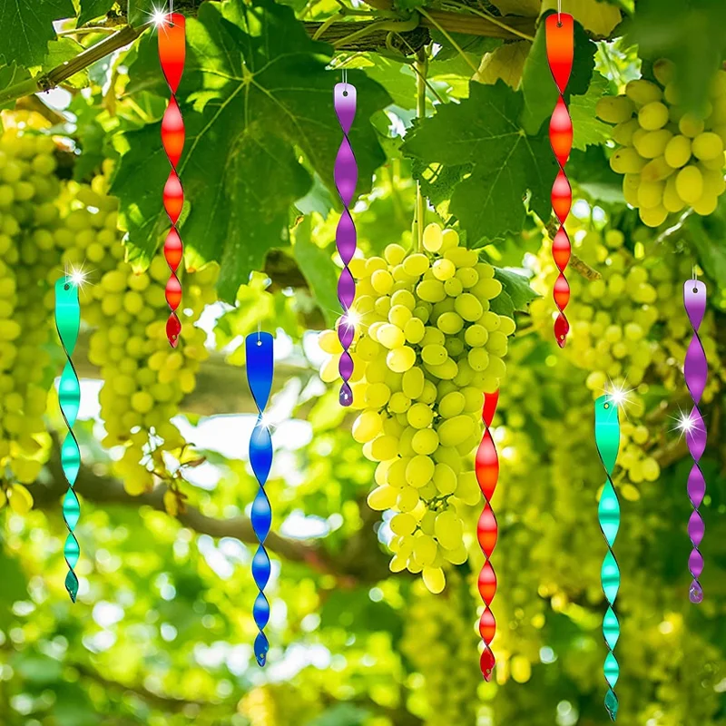 

Bird Repellent Reflectors Scare Rods Hanging Colorful Plastic Rod Reflective Bird Deterrent Device Garden Decorative