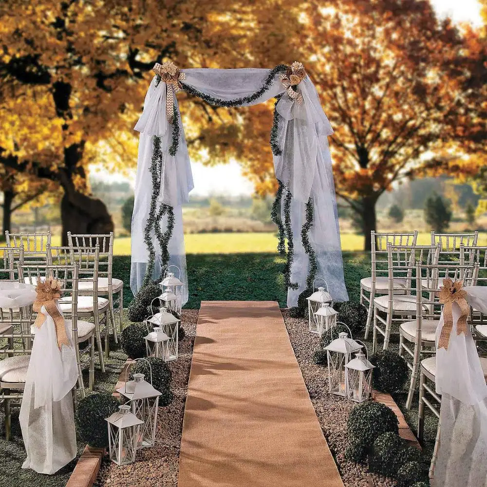 Простой проходной бегун мешковины материал для свадебных украшений новый