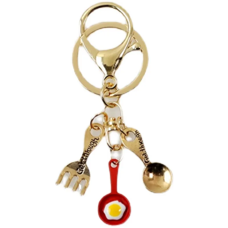 

Cook Omelette Keychain For Chef Gift Cook Bag Car Keychain Fried Egg Airpods Keychain Cutlery Keychain Kitchen Gift