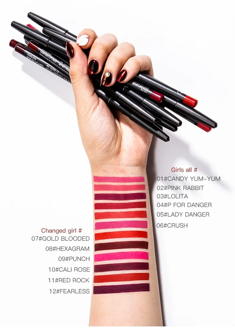 6 штук в упаковке Профессиональная многофункциональная карандаш для губ