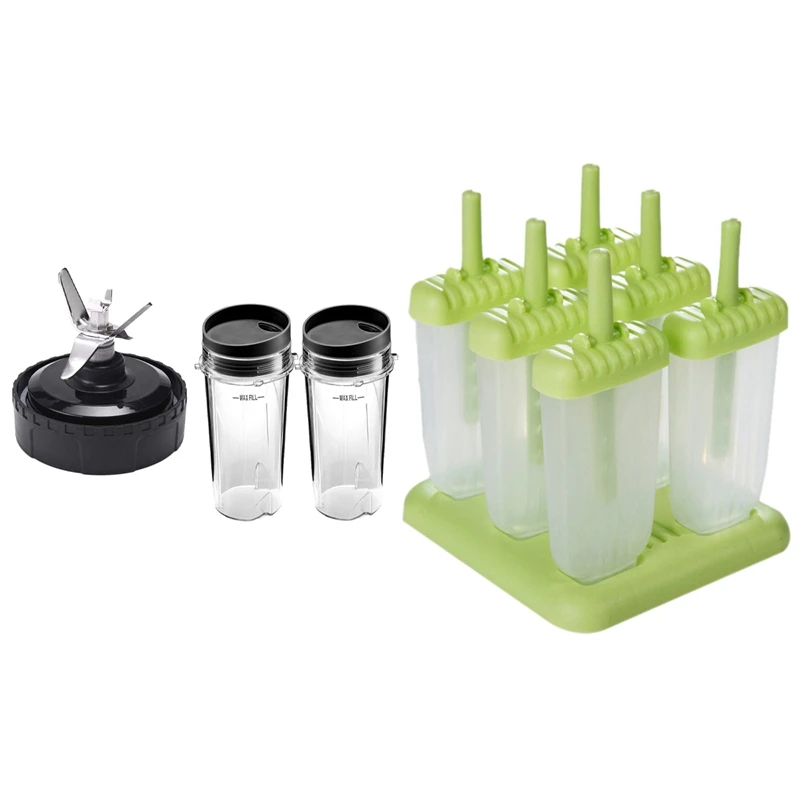 

1 Set Juicer Replacement Parts, Blender Accessories Single Cup Sets & 1 Set Ice Cream Molds Holders Popsicles Maker Fun