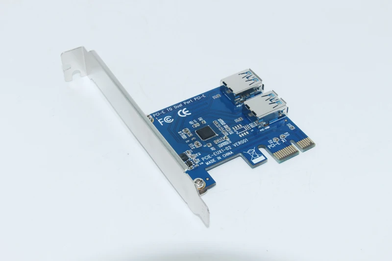 

Новый PCIe PCI карта расширения карты на 2 Порты USB 3,0 контроллер-концентратор адаптер переходных карт для добывания монет Биткойн устройство Ма...