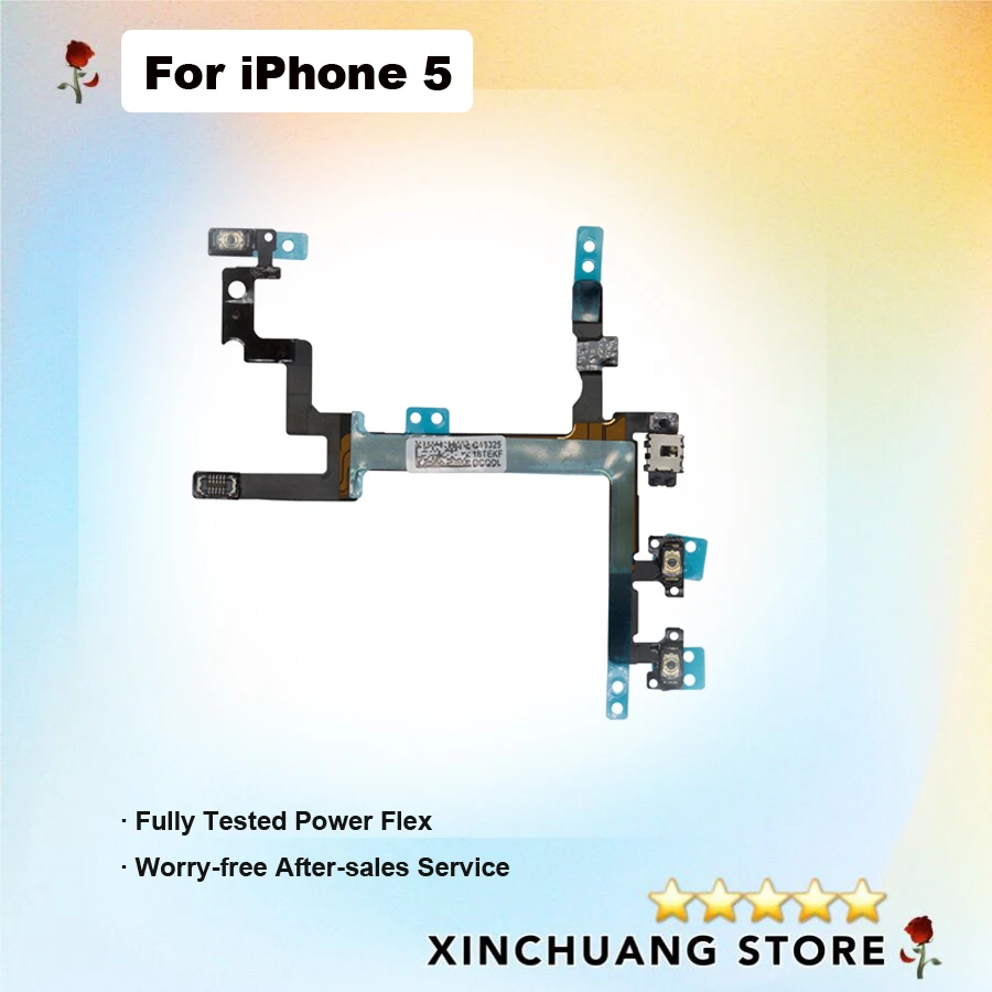 Original Quality Power Button Flex For Apple iPhone 5 - 5C 5S Switch On/Off Control Sensor Camera Flash Mic Cable Repair Part | Мобильные