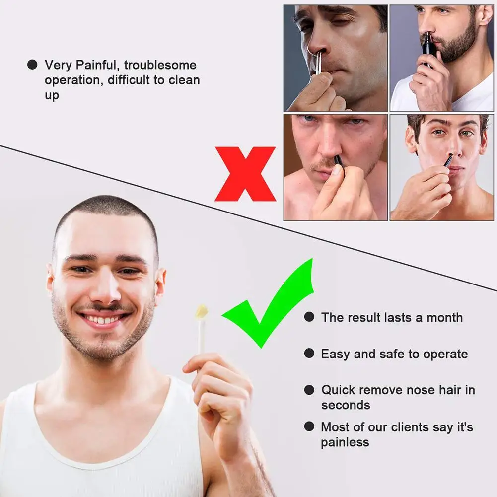 

1 Set Nasal Hair Wax Stick Nose Wax Kit Nasal Hair Easy Nasal Products Care Painless Removal Waxing Set Personal Beeswax Ki W3I6
