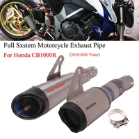 slip on motorcycle exhaust muffler modified titanium alloy escape silencer link pipe for honda cb1000r cb1000 r 2019 2020years