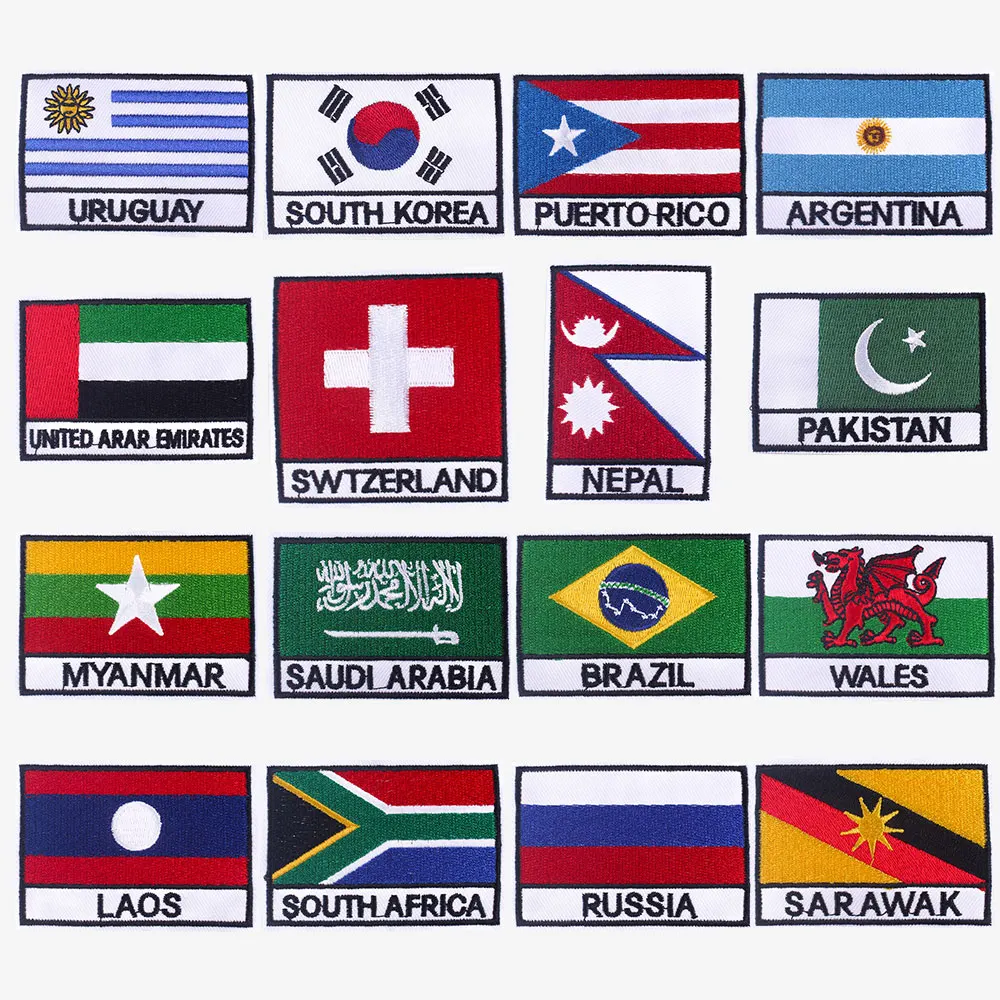 Нашивки с национальным флагом сделай сам патчи утюгом вышивкой для одежды