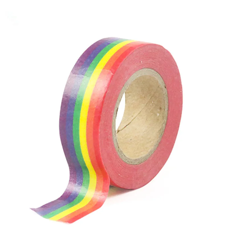 Радуга Washi лента для бизнес планирования школьные принадлежности канцелярские товары лента канцелярские принадлежности 15 мм Радуга лента клейкая лента для художественного оформления