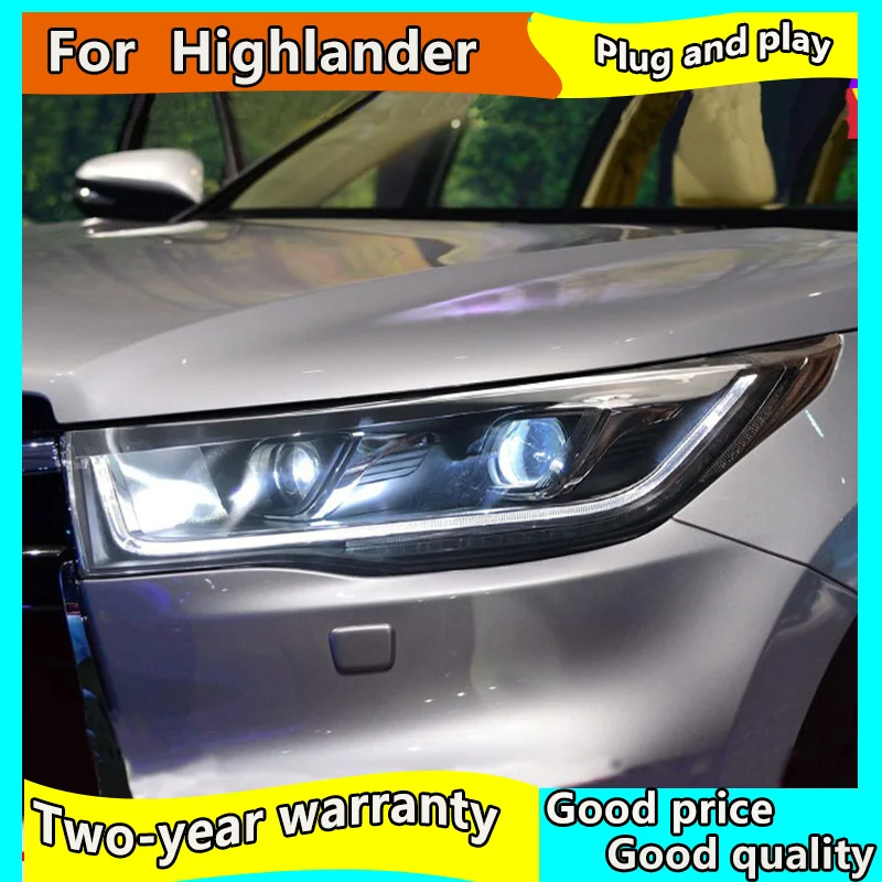 Автомобильный Стайлинг для Toyota 2015 2017 фара Highlander светодиодный фар Светодиодный