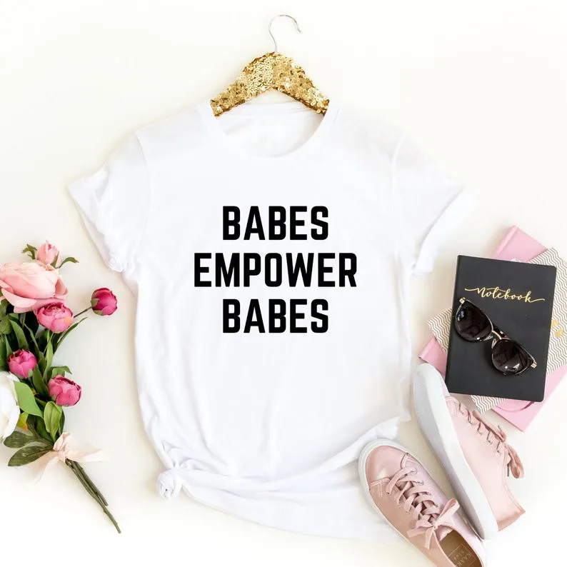 Skuggnas/Новое поступление футболка для девочек с надписью Babes support babes em power Girl Boss Feminist