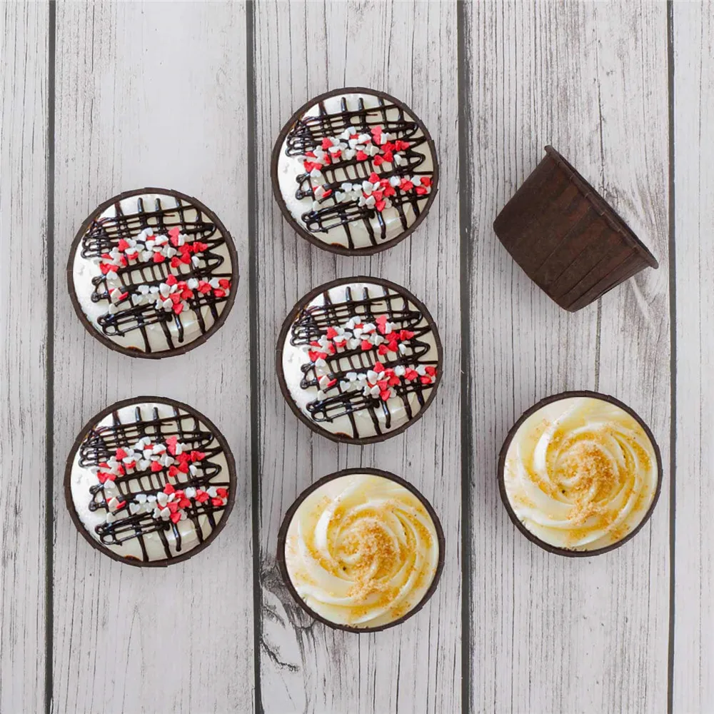 100 шт./упак. подставки для кексов бумажные чашки выпечки 2 5 дюйма круглые края