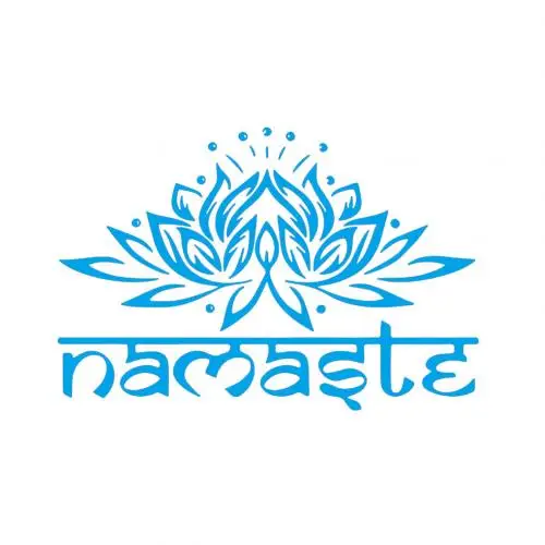 Синий new fashion Indian Religion Namaste Lotus Living Room Bedroom Wallpapers Decals Home Decors Indian& Lotus Design stickers - Цвет: Синий